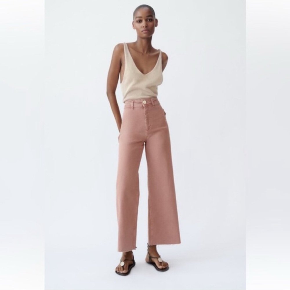 Zara Marine Straight Jeans DUSTY PINK
